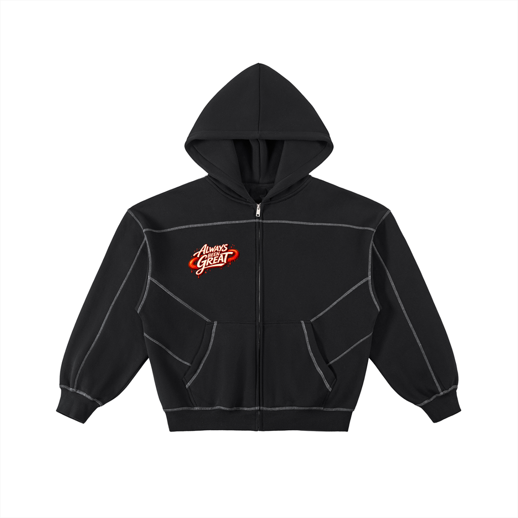 Always Been Great Cropped Fleece Zip Hoodie